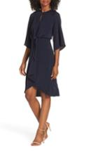 Women's Maggy London Feather Crepe Tie Front Dress - Blue