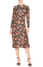 Women's Sandro Sven Print Silk Midi Dress - Brown