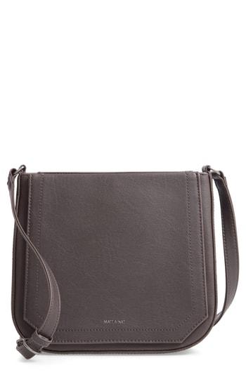 Matt & Nat Small Mara Faux Leather Crossbody Bag - Grey