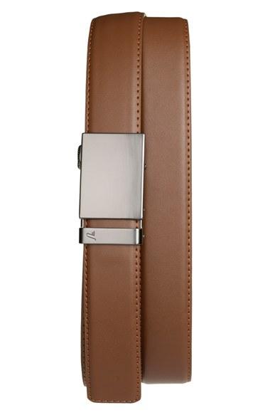 Men's Mission Belt 'gun Metal' Leather Belt - Gunmetal/ Mocha