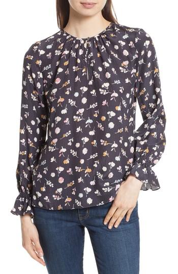 Women's Rebecca Taylor Holly Flower Silk Blouse - Blue
