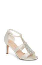 Women's Lauren Lorraine Ritz Crystal Embellished Sandal .5 M - White