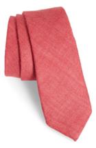Men's Nordstrom Men's Shop Bradford Solid Cotton Skinny Tie, Size - Red