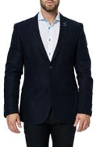 Men's Maceoo Descartes Navy Patch Sport Coat (xxl) - Blue