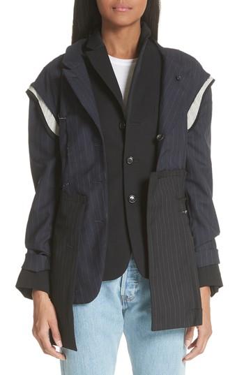 Women's Comme Des Garcons Deconstructed Double Blazer - Black