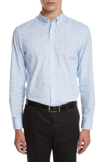 Men's Burberry Stopford Slim Fit Plaid Sport Shirt - Blue