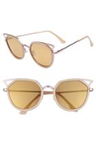 Women's Circus By Sam Edelman Satellite 60mm Cat Eye Sunglasses - Nude