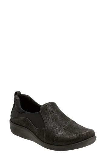 Women's Clarks 'sillian Paz' Slip-on Sneaker .5 M - Black