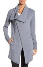 Women's Caslon Asymmetrical Drape Collar Terry Jacket - Grey
