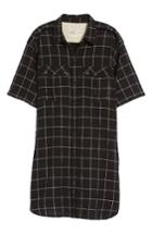 Women's Current/elliot The Workwear Windowpane Shirtdress - Blue