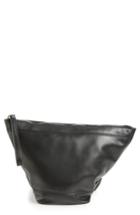 Paco Rabanne Large Calfskin Leather Cosmetics Bag, Size - Black/ Black