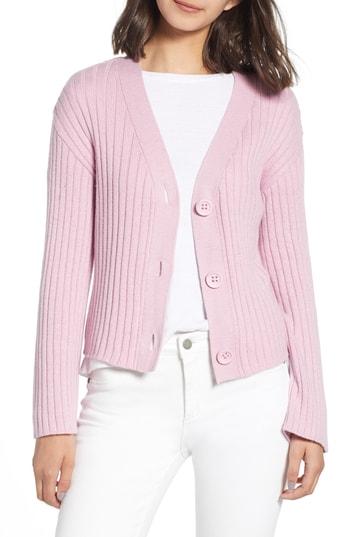 Women's Leith Rib Knit Cardigan, Size - Purple