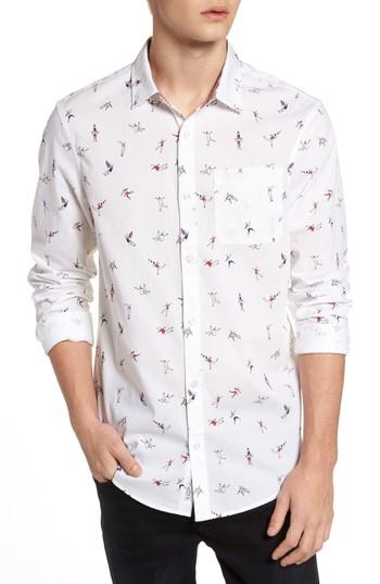 Men's Original Penguin Clumsy Skaters Poplin Shirt - White