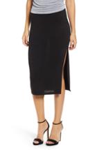 Women's Leith High Slit Marled Midi Skirt - Black