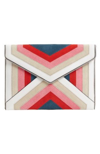 Rebecca Minkoff Leo Chevron Stripe Envelope Clutch - Pink