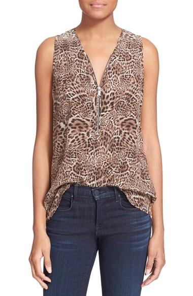 Women's The Kooples Front Zip Silk Tank