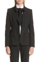 Women's Dolce & Gabbana Two Button Stretch Wool Jacket Us / 40 It - Black