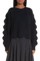 Women's Stella Mccartney Scallop Crop Sweater Us / 38 It - Blue