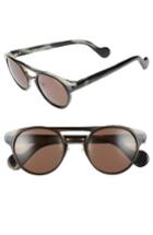 Women's Moncler 50mm Keyhole Sunglasses - Black/ Other / Brown