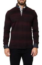 Men's Maceoo Stripe Long Sleeve Polo (m) - Black