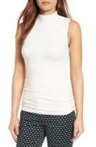 Women's Halogen Jersey Funnel Neck Top, Size - Ivory