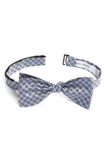 Men's Calibrate Forget Me Not Medallion Silk Bow Tie, Size - Metallic