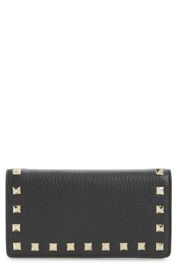 Women's Valentino Garavani Rockstud Calfskin Leather Wallet -