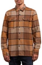 Men's Volcom Randower Plaid Flannel Shirt, Size - Brown