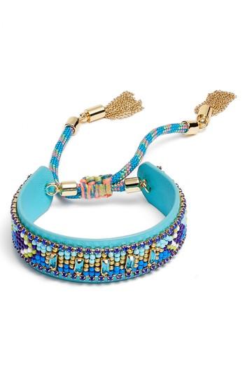 Women's Rebecca Minkoff Zigzag Beaded Leather Friendship Bracelet