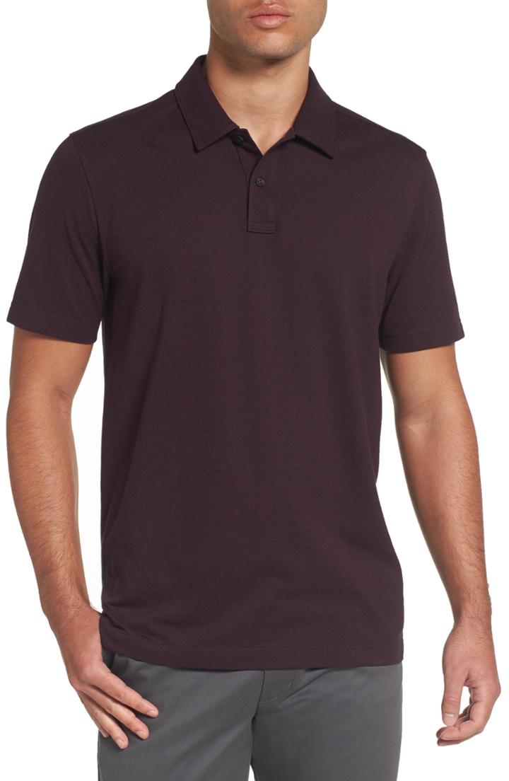 Men's Nordstrom Men's Shop Fit Polo, Size Large - Burgundy