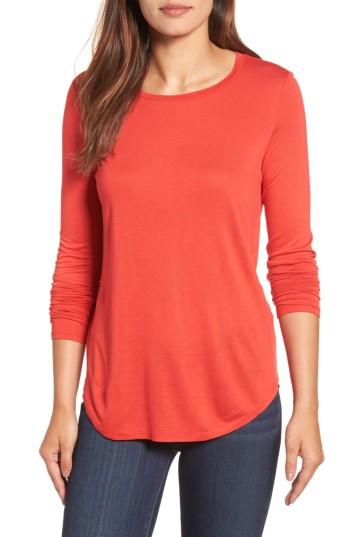 Women's Halogen Shirttail Tee - Red