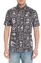 Men's Reyn Spooner Stories From The East Fit Sport Shirt, Size Small - Black