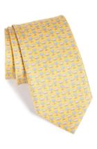 Men's Salvatore Ferragamo Dinosaur Print Silk Tie, Size - Yellow
