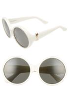 Women's Saint Laurent 60mm Round Sunglasses - Ivory/ Grey