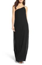 Women's Nouvelle Amsale Hadley One-shoulder Chiffon Gown - Black