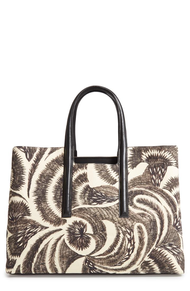 Dries Van Noten Large Print Canvas Tote -