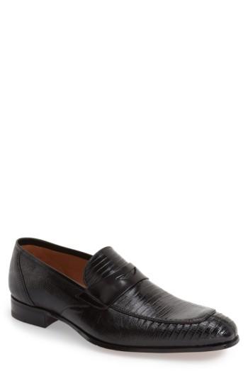Men's Mezlan 'lipari' Lizard Leather Penny Loafer M - Black