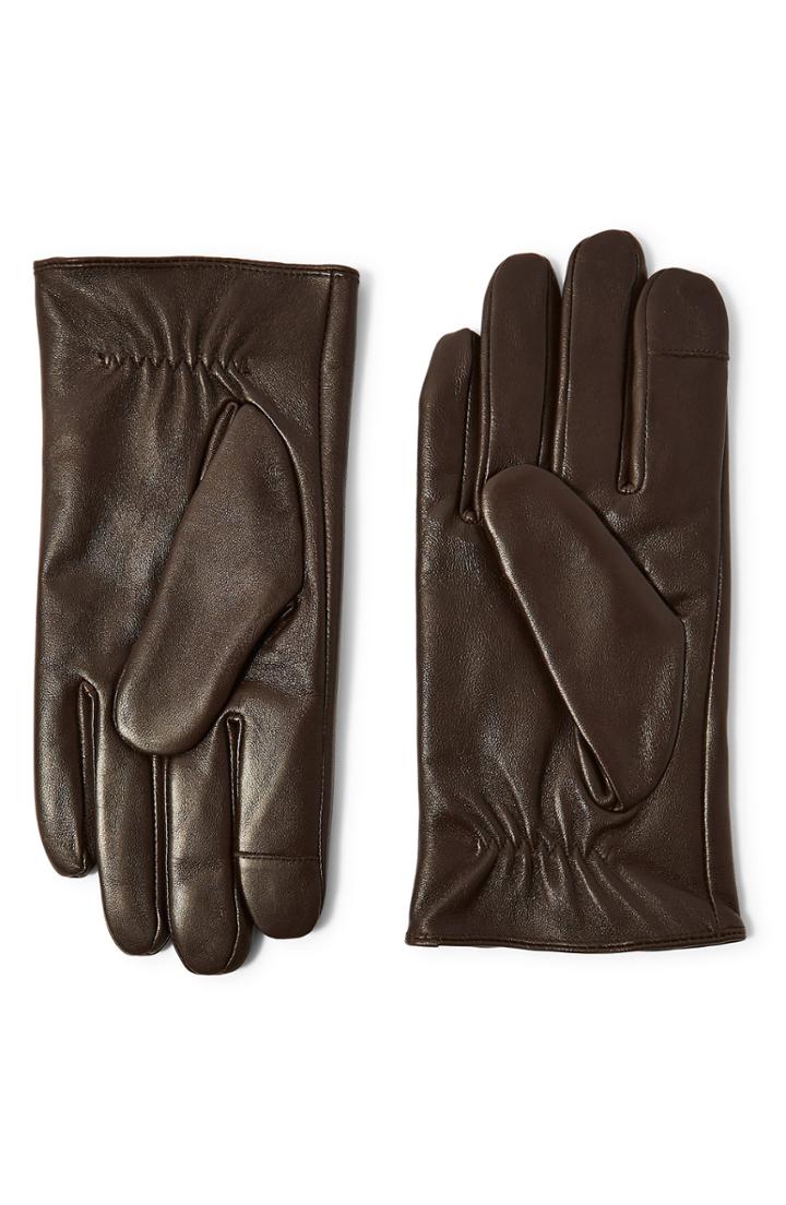 Men's Topman Leather Gloves - Brown