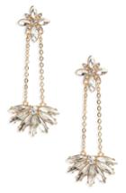 Women's Girly Floral Rhinestone Drop Earrings