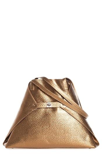 Akris Ai Medium Hammered Leather Tote Bag - Metallic