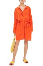 Women's Topshop Drawstring Stripe Shirtdress - Orange