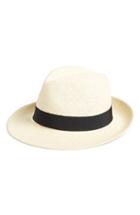 Women's Halogen Straw Panama Hat - Beige