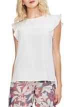 Women's Vince Camuto Flutter Sleeve Crepe Top, Size - Ivory