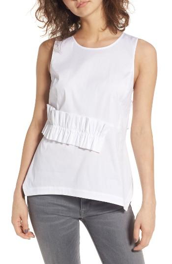 Women's Trouve Ruffle Tank, Size - White