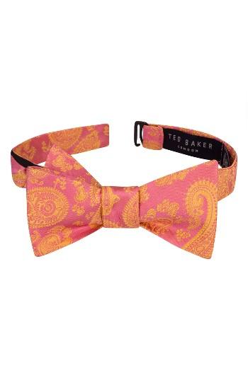 Men's Ted Baker London Preakness Paisley Silk Bow Tie, Size - Pink