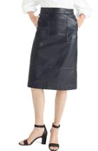 Women's J.crew Collection A-line Leather Midi Skirt