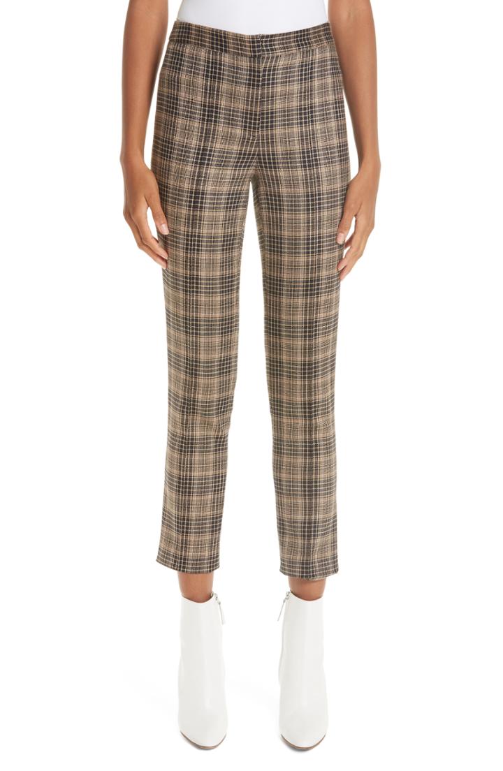 Women's Adam Lippes Plaid Double Face Cigarette Pants
