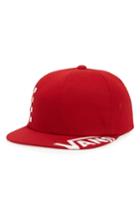 Men's Vans Distort Logo Baseball Cap - Red