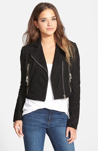 Women's J Brand Ready-to-wear 'aiah' Lambskin Suede Moto Jacket