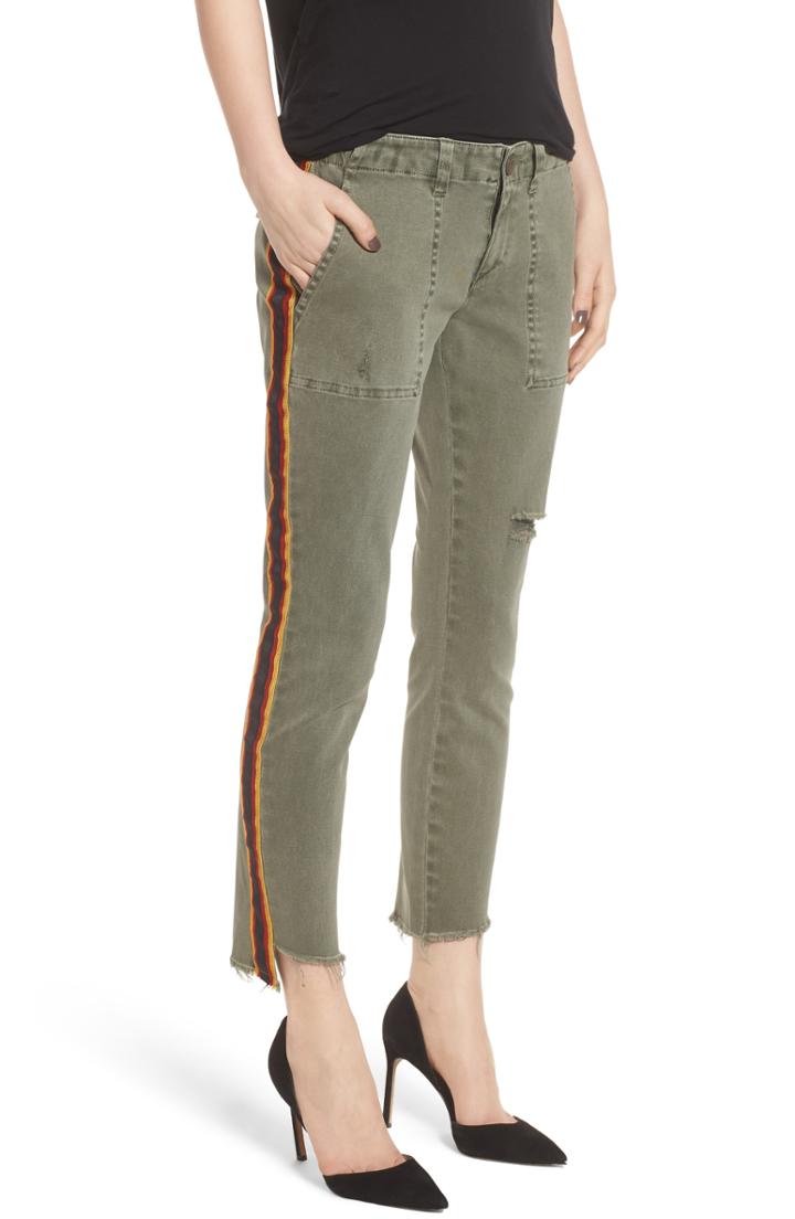 Women's Pam & Gela Uniform Stripe Step Hem Pants